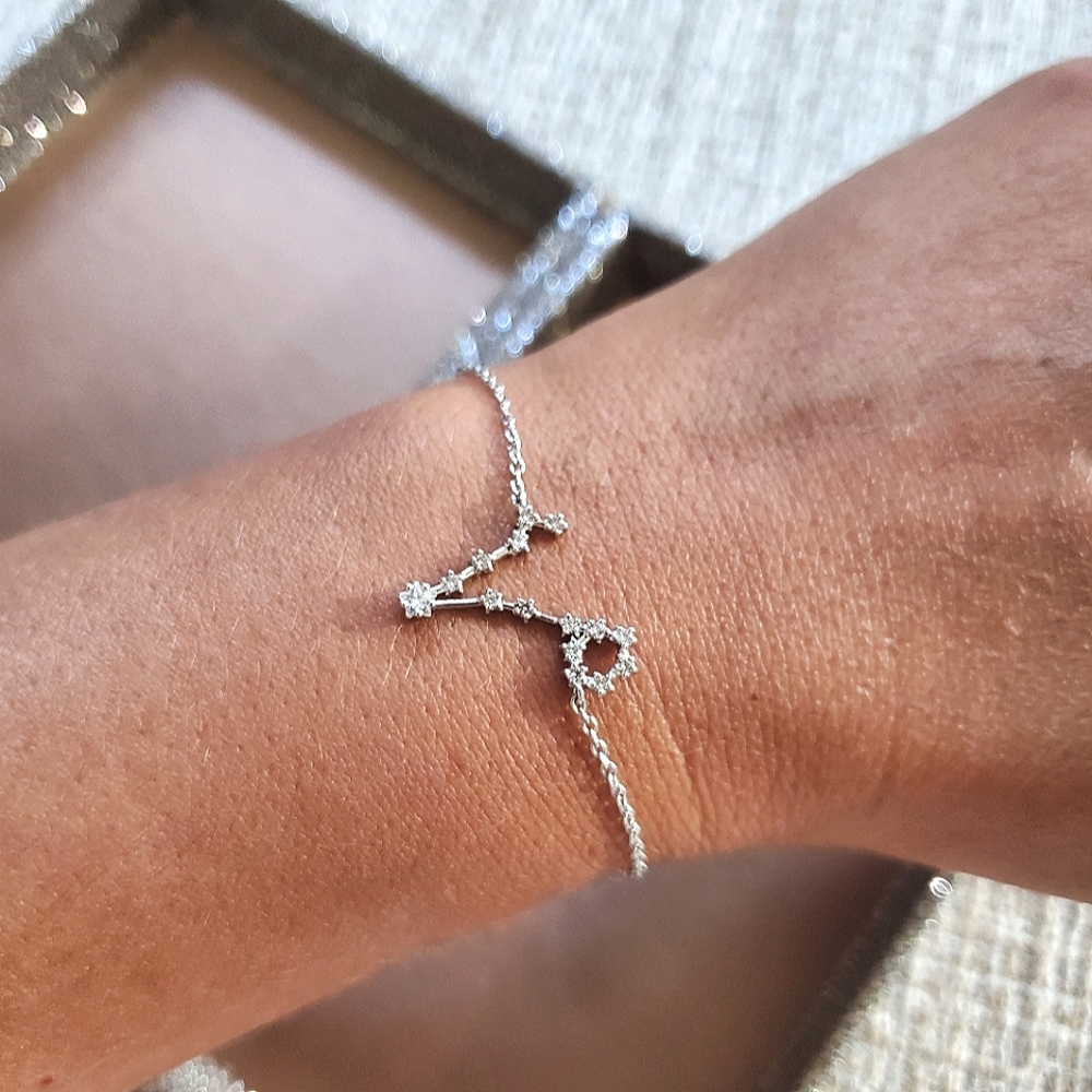 Silver Pisces Constellation Drawstring Bracelet - image 2